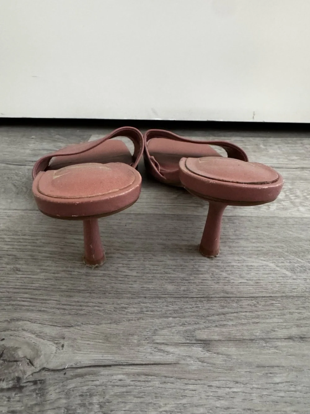 ZARA kitten heel leather square toe sandals size 37/7 - Picture 5 of 7